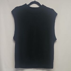 & Other Stories Stockholm Atelier 100% Wool Mock Neck Sweater Vest Black